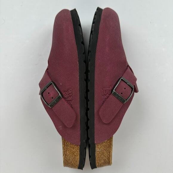 Birkenstock Birkis Boston Clog Womens 38EU 7US Burgundy Slip On Mule Comfort - Picture 9 of 11